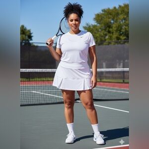 NikeCourt Dri-FIT Victory White Tennis Skirt with Built-in Shorts - XL